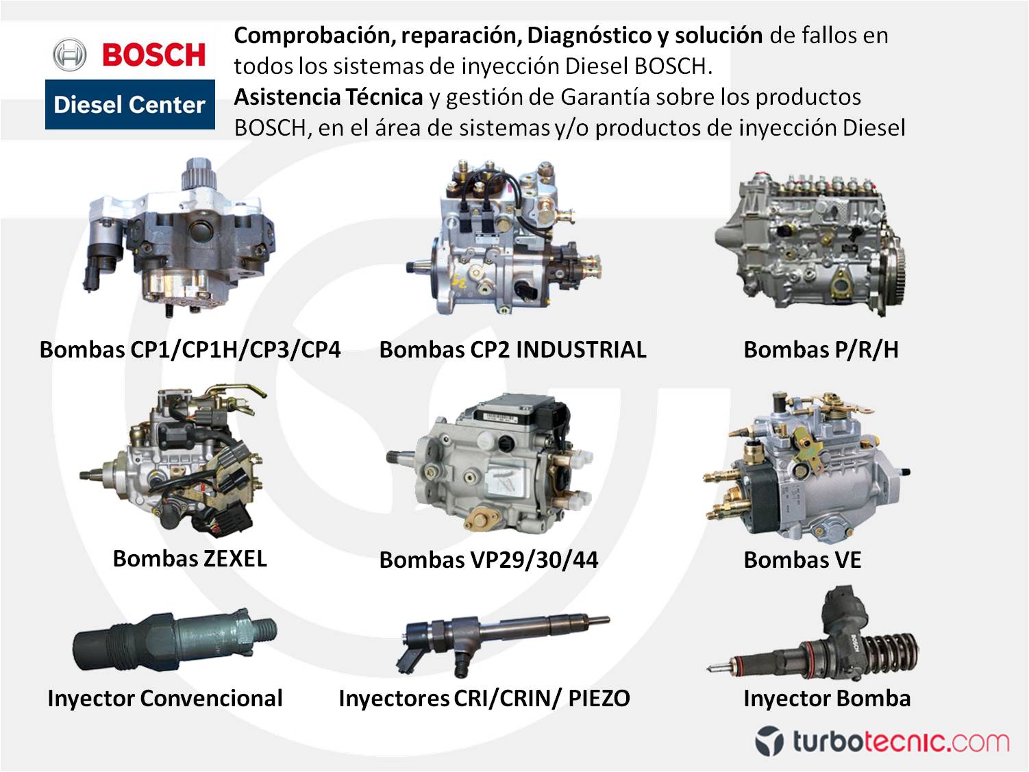 Servicio oficial Bosch Bombas inyectoras e inyectores de